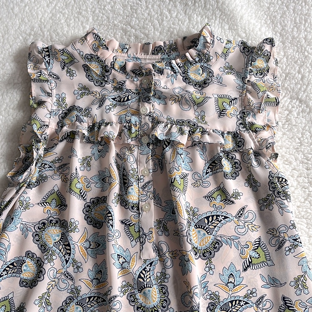 Loft Sleeveless Paisley Polyester Top, S